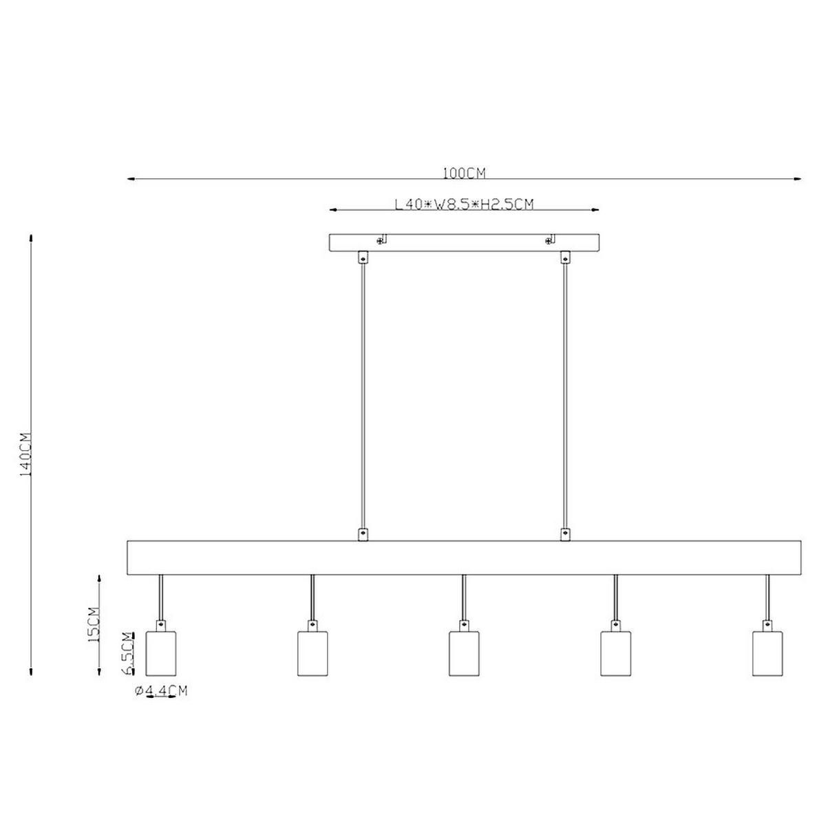 LED HÄNGELEUCHTE Holzbalken Braun - Braun, Holz (100/8.5/140cm) - Globo Lighting
