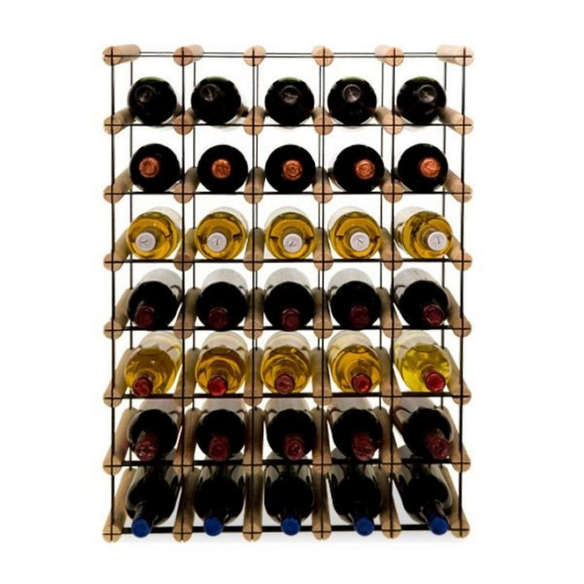 WEINREGAL Vinotega Mod Metal 72,5x52,5x24,5 cm 5x7 Flaschen Massives Kiefernholz Natur - Naturfarben, Holz (52.5/72.5/24.5cm) - PROREGAL