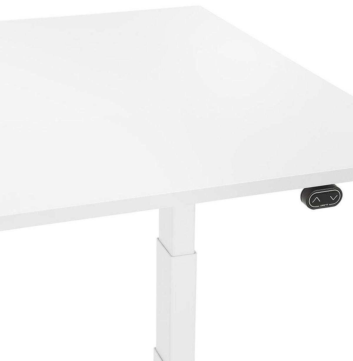 SCHREIBTISCH Höhenverstellbar Elektrisch Ergonomisch XARIX, Weiß 160x80x127 cm - Weiß, Holzwerkstoff/Metall (80/160/127cm) - KADIMA DESIGN