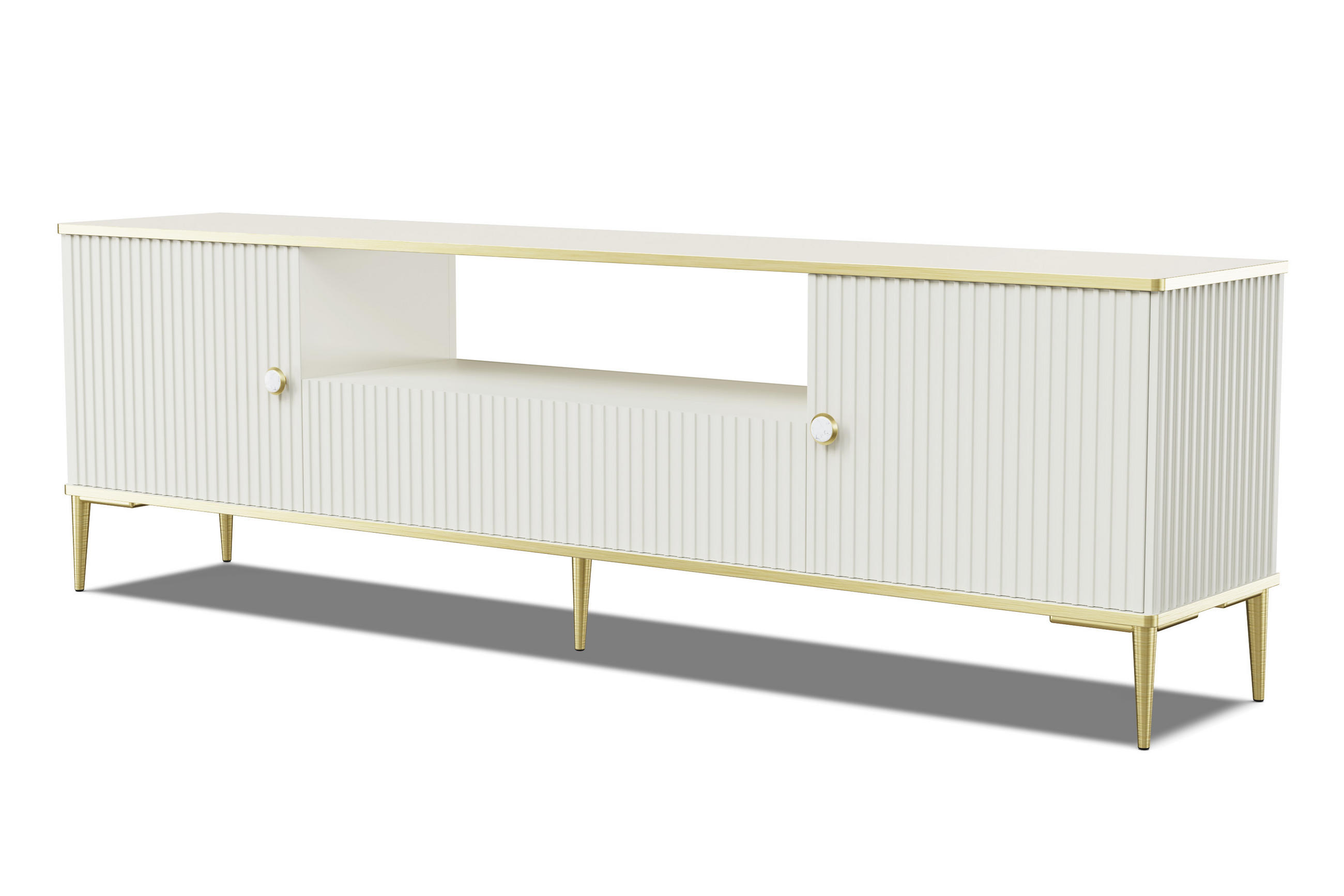 TV LOWBOARD Kaschmir, Gold 180/55/35 - Kaschmir, Holzwerkstoff (180/55/35cm) - RAUMHIRSCH FURNITURE