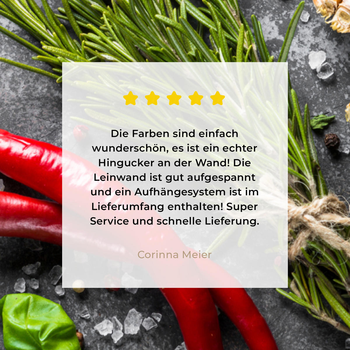 LEINWANDBILD Pfeffer - Kräuter - Gewürze - Beton 40x60 cm - Dunkelgrau, Textil (40/60cm) - MuchoWow