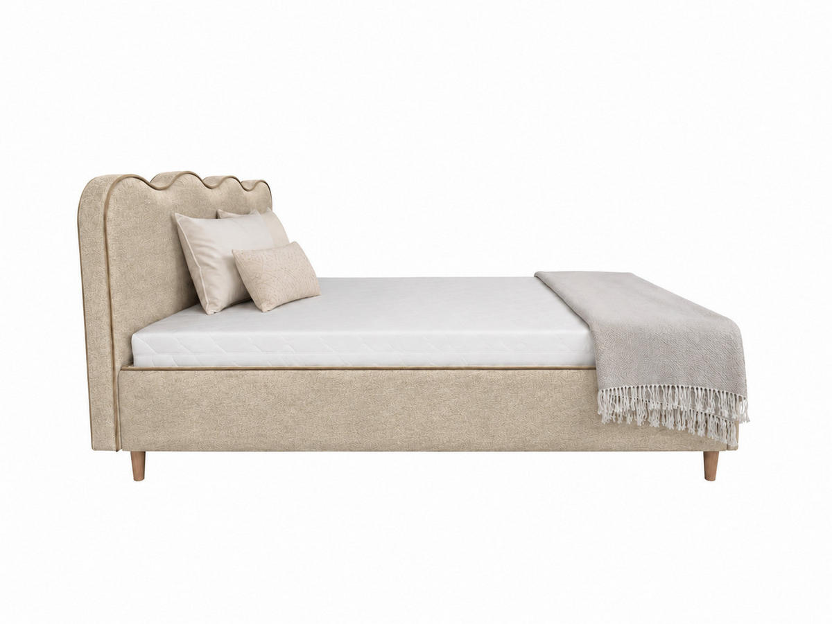 POLSTERBETT COCO 180x200 cm Hellbraun mit Bettkasten Bonellmatratze H3 - Hellbraun, Textil (180/200cm) - KS Home Concept