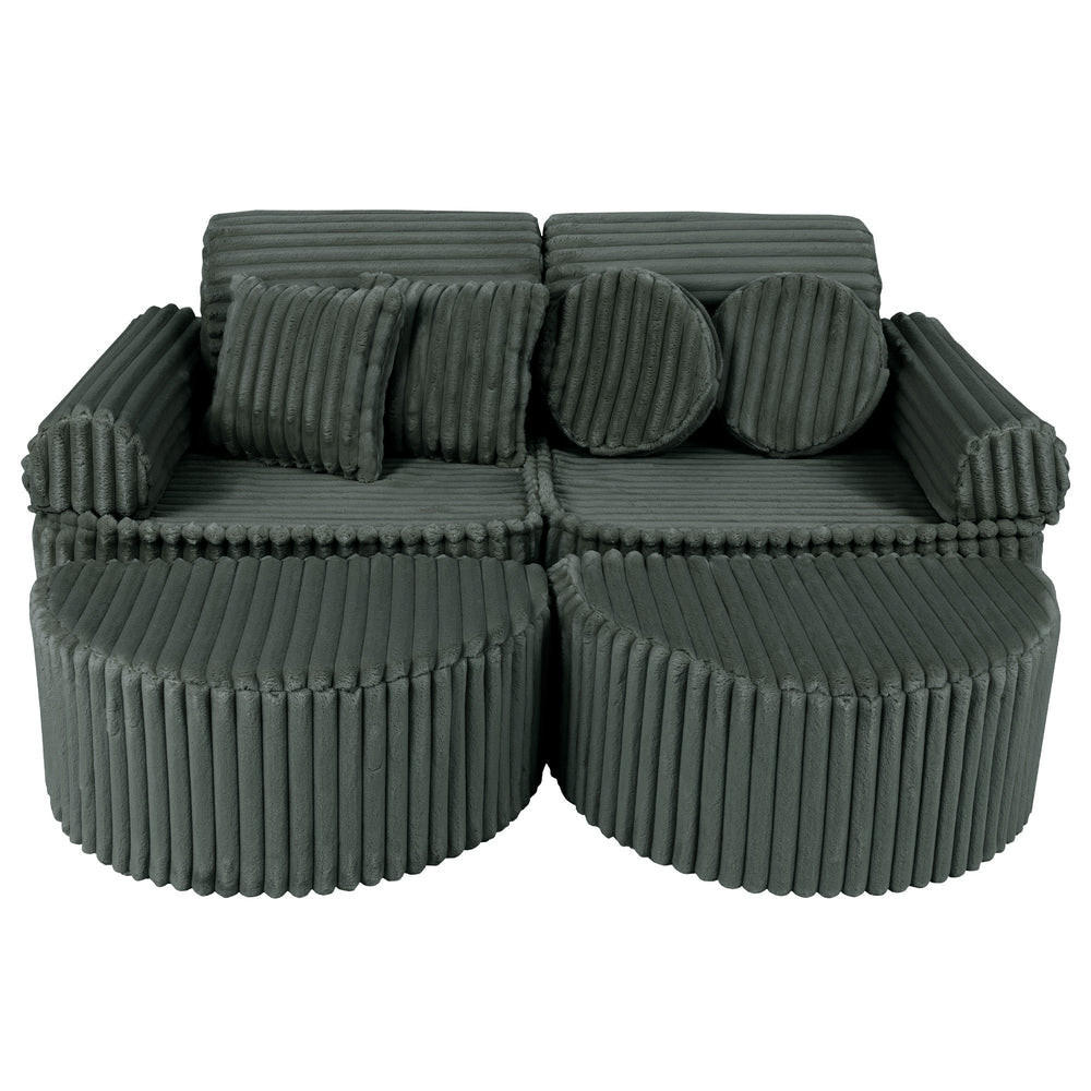 KINDERSOFA, Pocket Max, Waldgrün - Dunkelgrün, Textil (120/25/60cm) - MeowBaby