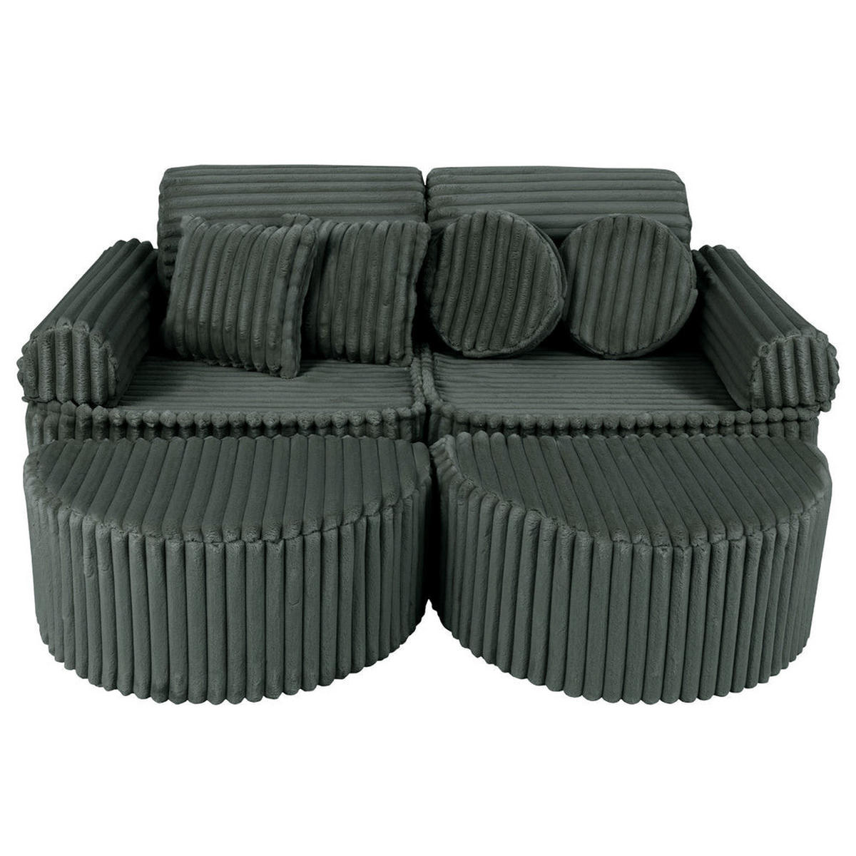 KINDERSOFA, Pocket Max, Waldgrün - Dunkelgrün, Textil (120/25/60cm) - MeowBaby
