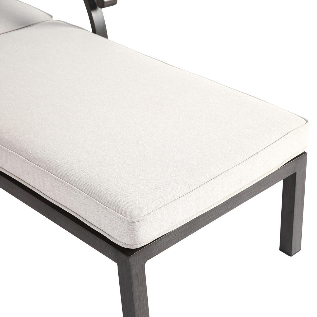 SONNENLIEGE 204 cm Aluminium Dunkelgrau Verstellbare Relaxliege mit Polster - Beige, Metall (58/100/204cm) - Urban Meuble