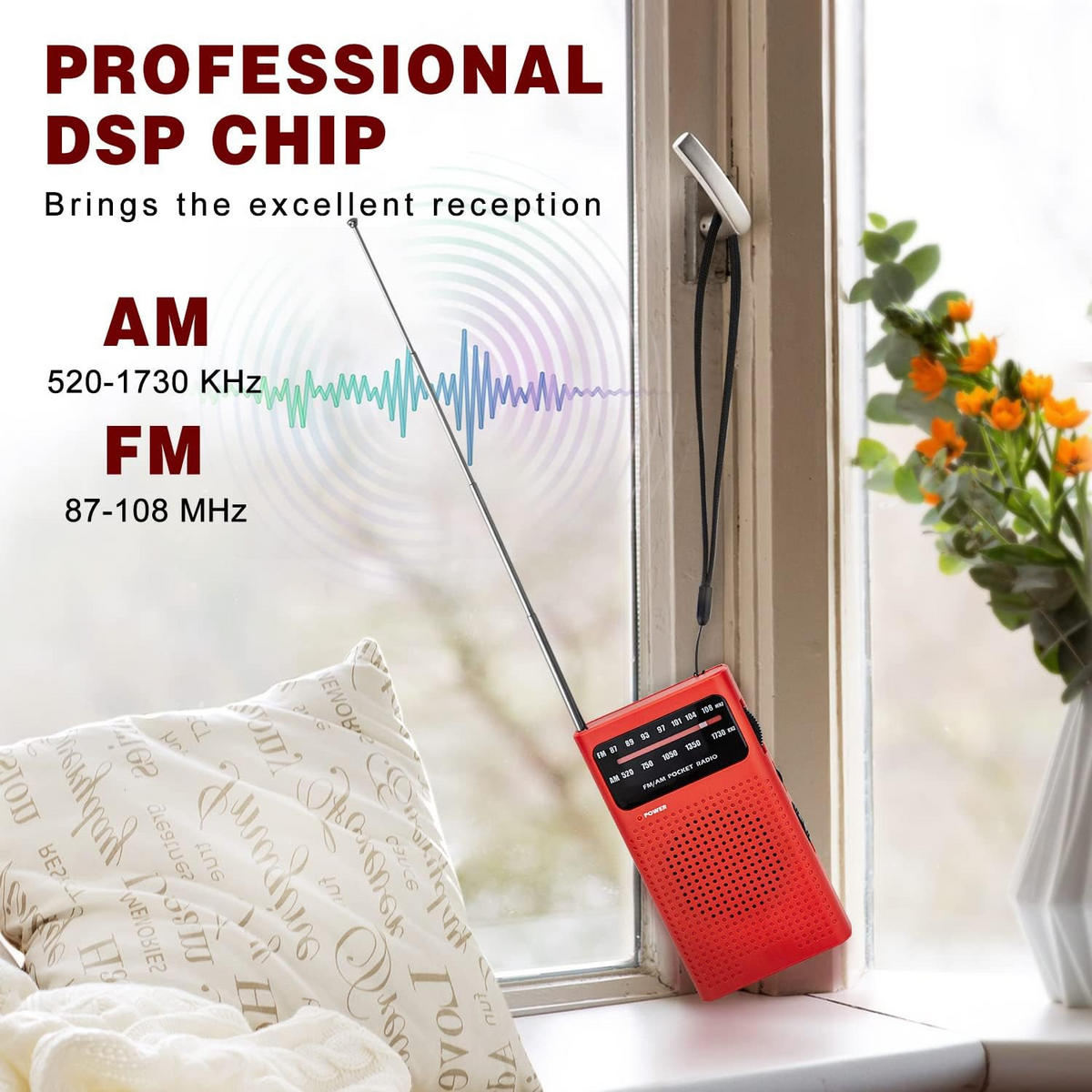 RADIO – FM/AM – Batteriebetrieben – Rot - Rot, Kunststoff (12.8/7/2.7cm) - DCA