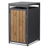 MÜLLTONNENBOX 1er 240L 68x80x120 cm Anthrazit-Eiche hell aus Stahl - Hellbraun, Metall (80/120/68cm) - ML-DESIGN