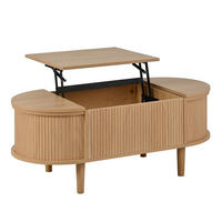 COUCHTISCH DE-37064 höhenverstellbar mit Klappdeckel Eiche - Eichefarben, Holzwerkstoff (100/48/53.5cm) - ComfortXL