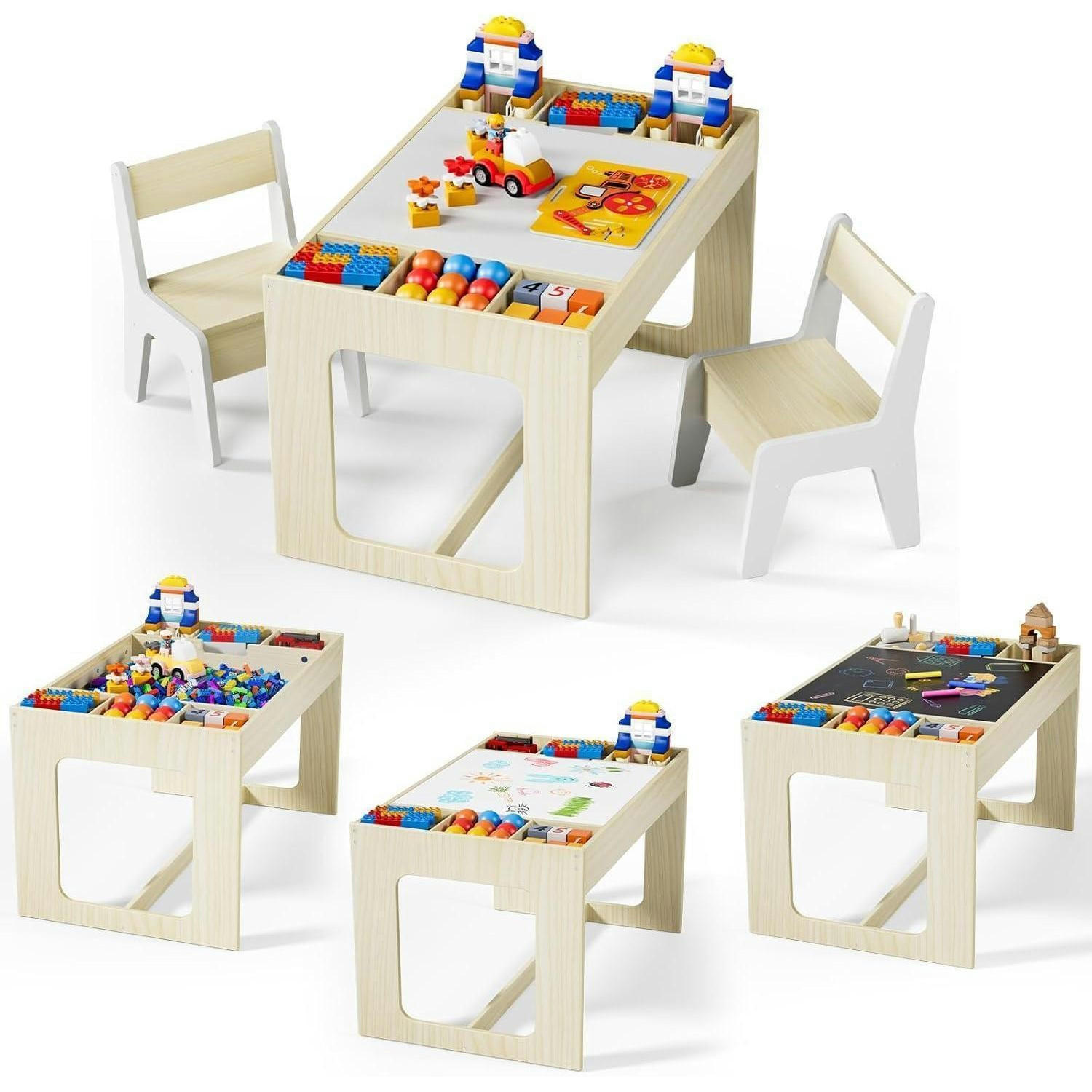 XXXLutz Kindertisch-Stuhl-Set Creme 48x48x80 cm