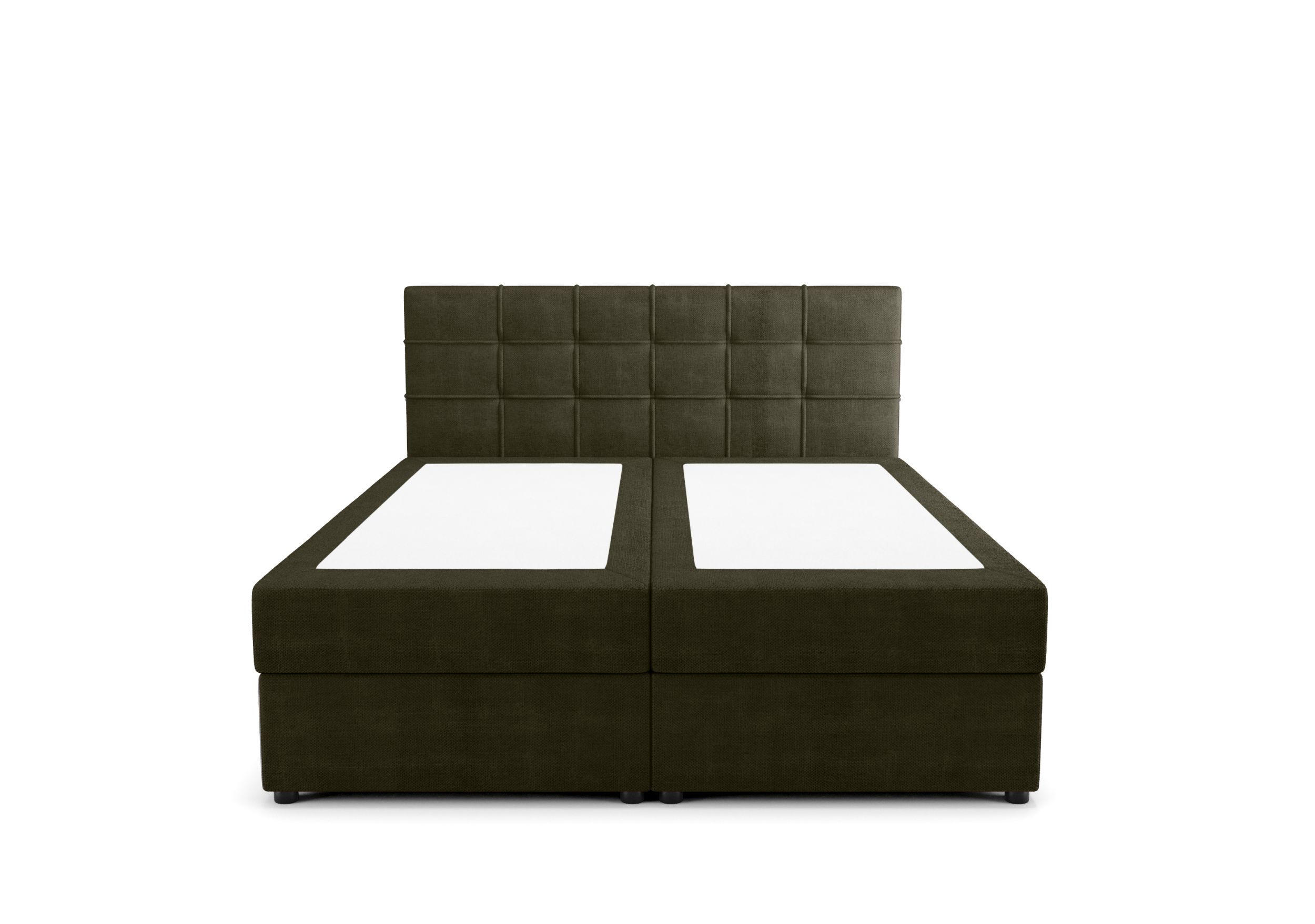 BOXBETT KIDA mit Matratze H3, Bonell und Topper 160x200 Curio 39 - Dunkelgrün, Textil (160/200cm) - Bedante