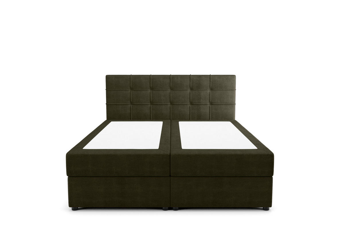 BOXBETT KIDA mit Matratze H3, Bonell und Topper 160x200 Curio 39 - Dunkelgrün, Textil (160/200cm) - Bedante