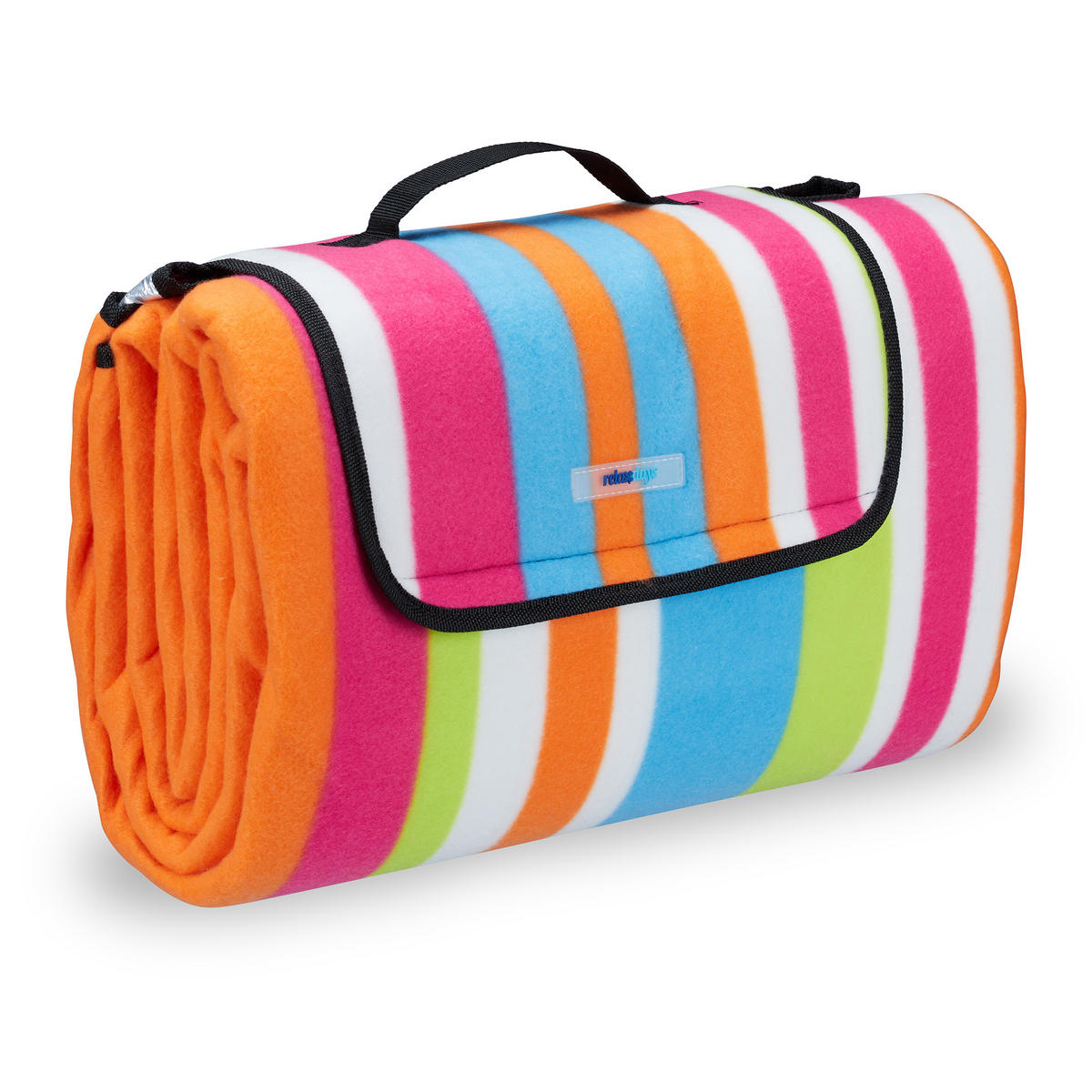 PICKNICKDECKE - Pink/Orange, Textil/Metall (200/200cm) - Relaxdays