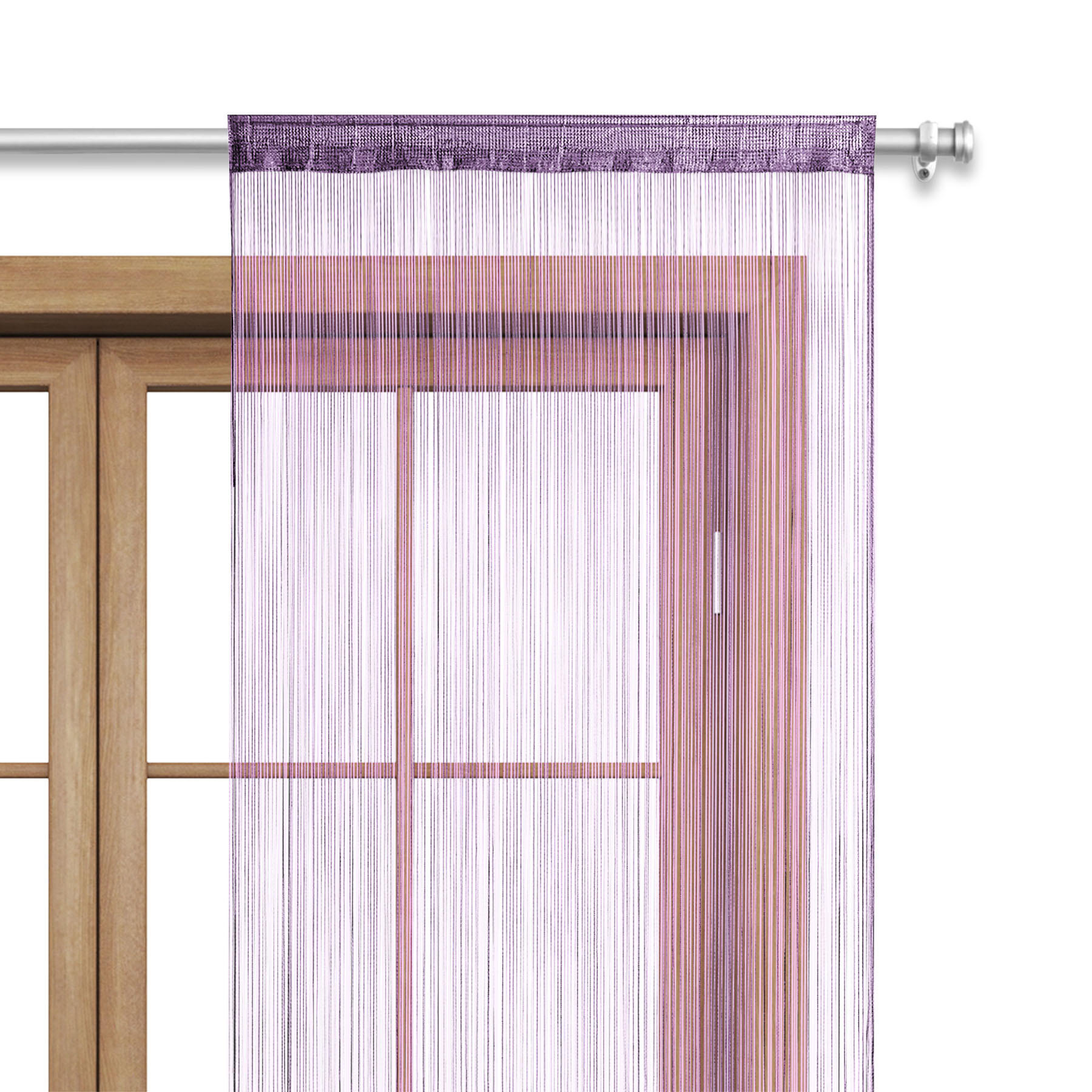 FADENVORHANG lila 245/90 cm Stangendurchzug kürzbar - Lila, Textil (90/245/1cm) - wometo