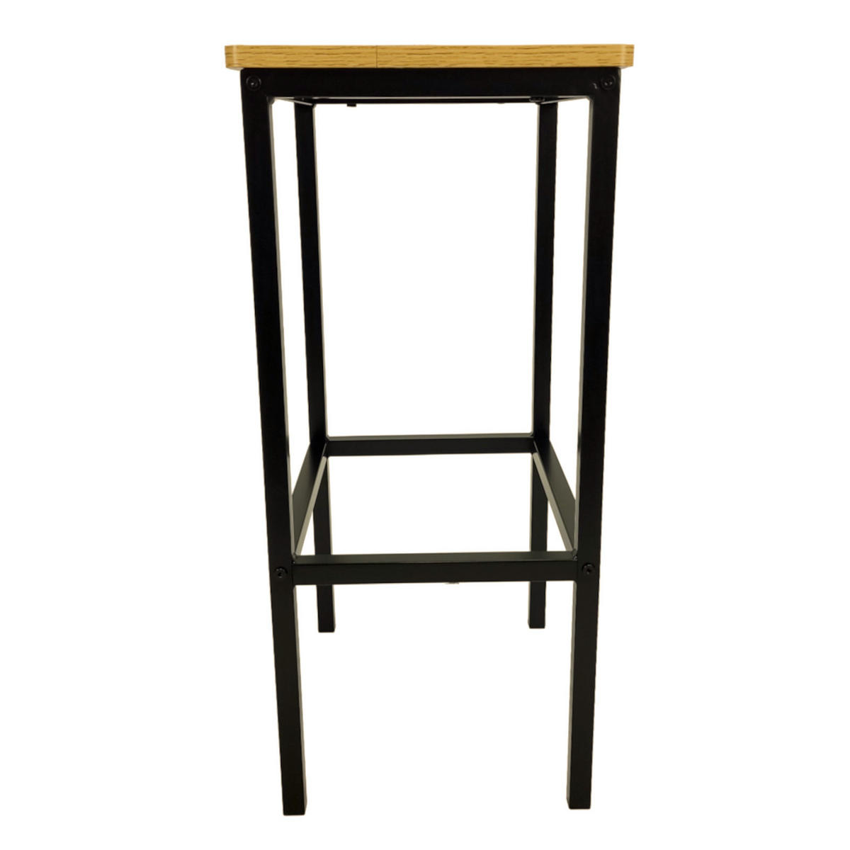 BARHOCKER Holzoptik Metall Eichefarben Schwarz stabil 65 cm - Eichefarben, Holzwerkstoff/Metall (40/65/30cm) - Begryf