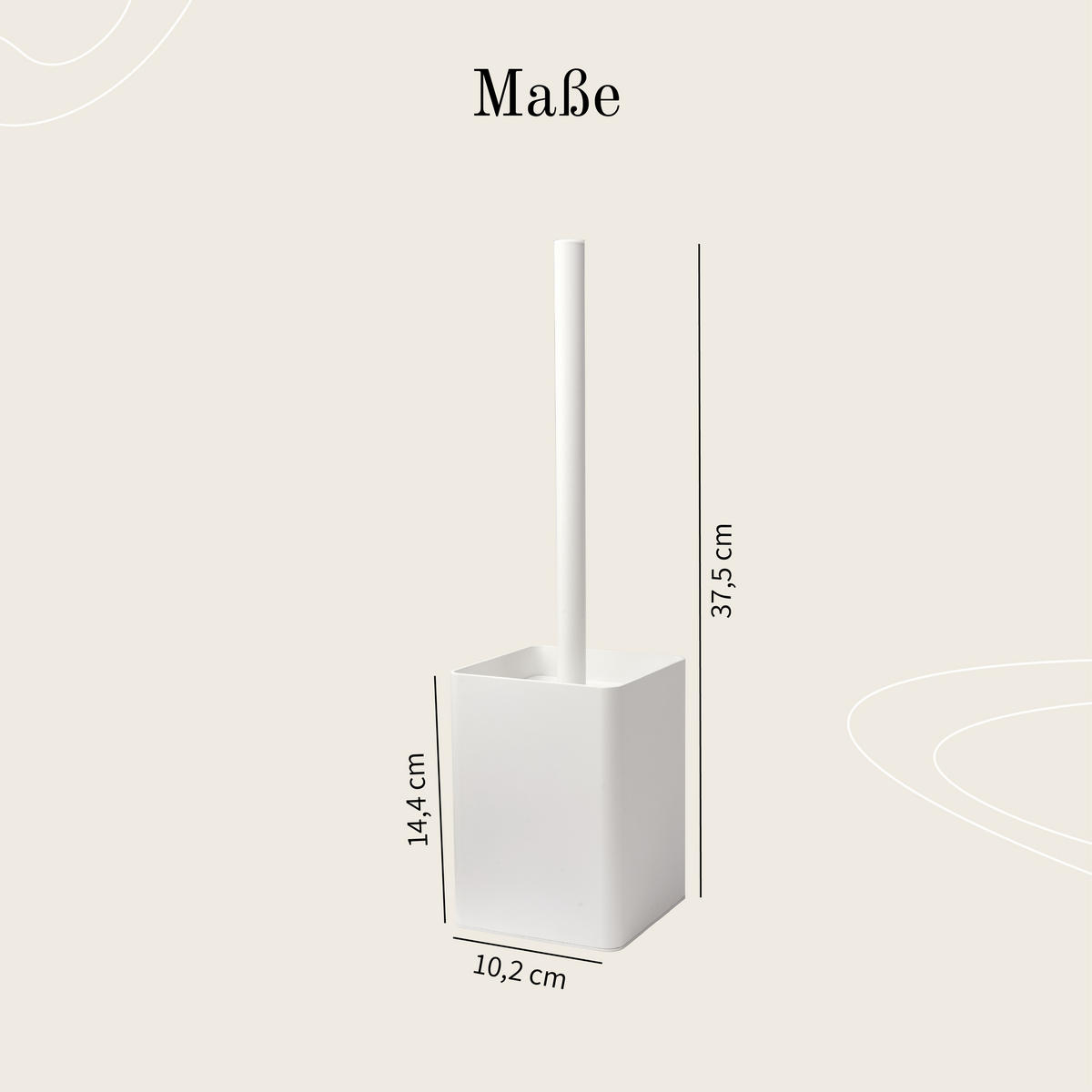 TOILETTENBÜRSTE OHNE BOHREN - Weiß, Metall (10/37/10cm)