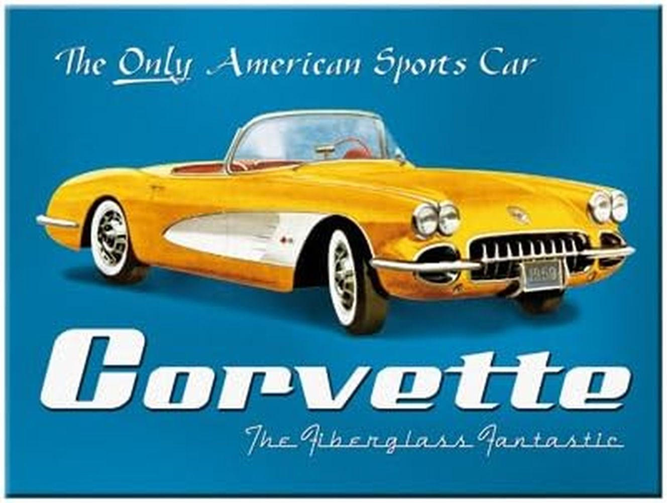 MAGNET 6/8 cm Corvette - Multicolor, Metall (8/6/0.1cm) - Nostalgic-Art
