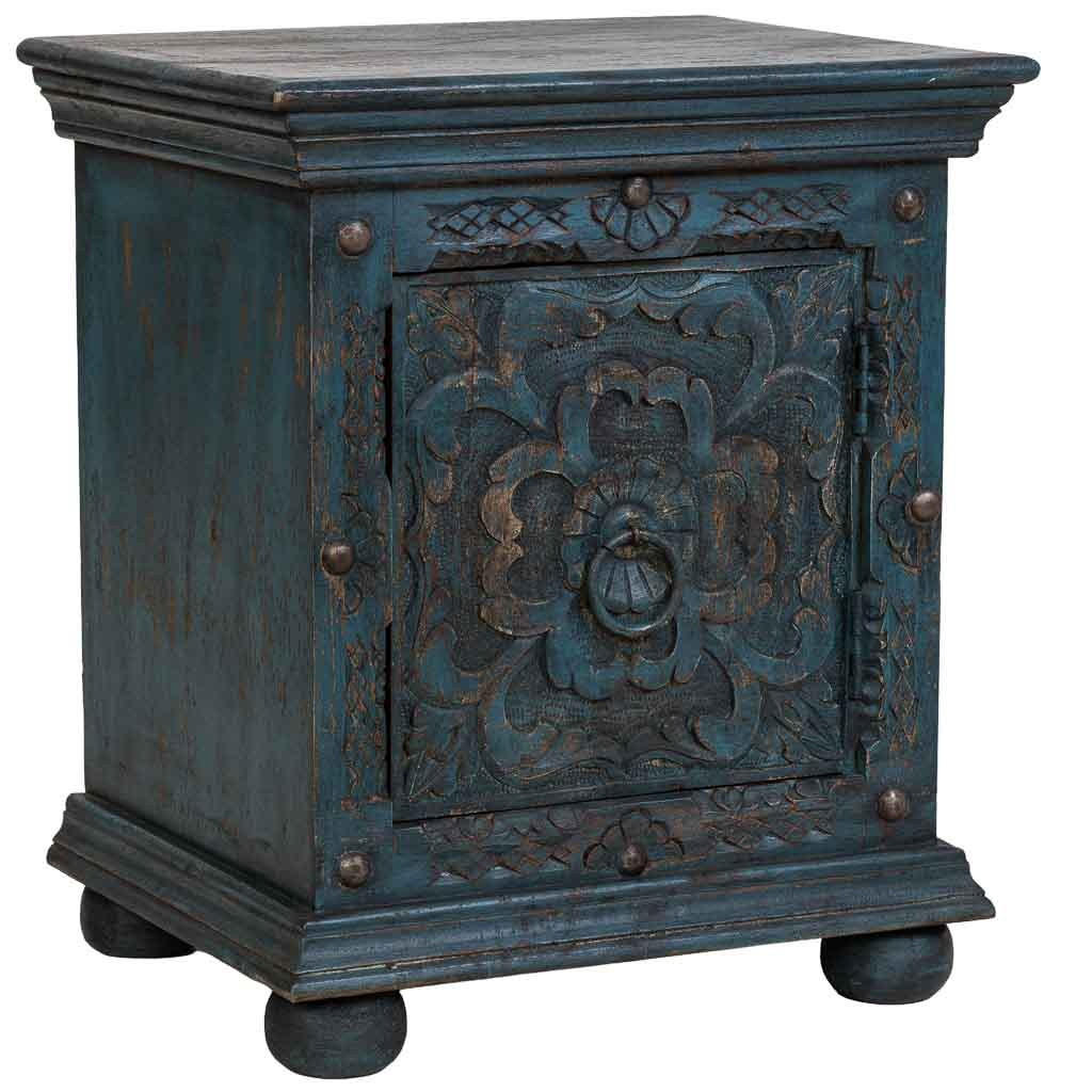 NACHTTISCH aus holz 50x40x59cm - Blau, Holz (50/59/40cm) - Wanderlust