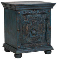 NACHTTISCH aus holz 50x40x59cm - Blau, Holz (50/59/40cm) - Wanderlust