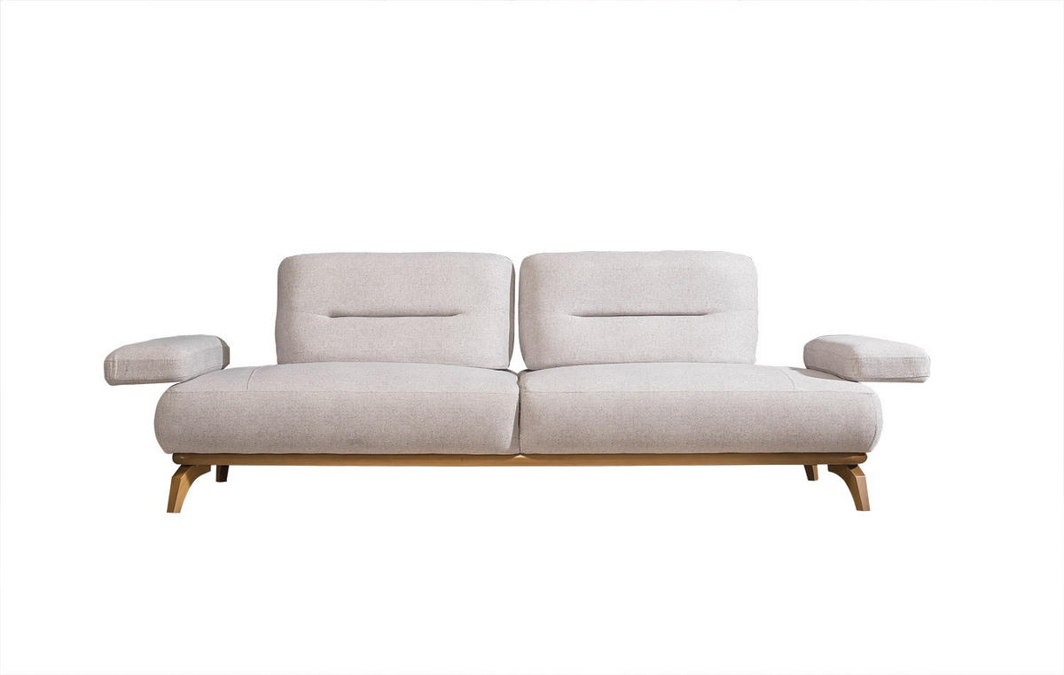 2 Sitzer SOFA Smooth Samt Schwarz - Beige, Holz/Textil (200/90/100cm) - Villa Möbel