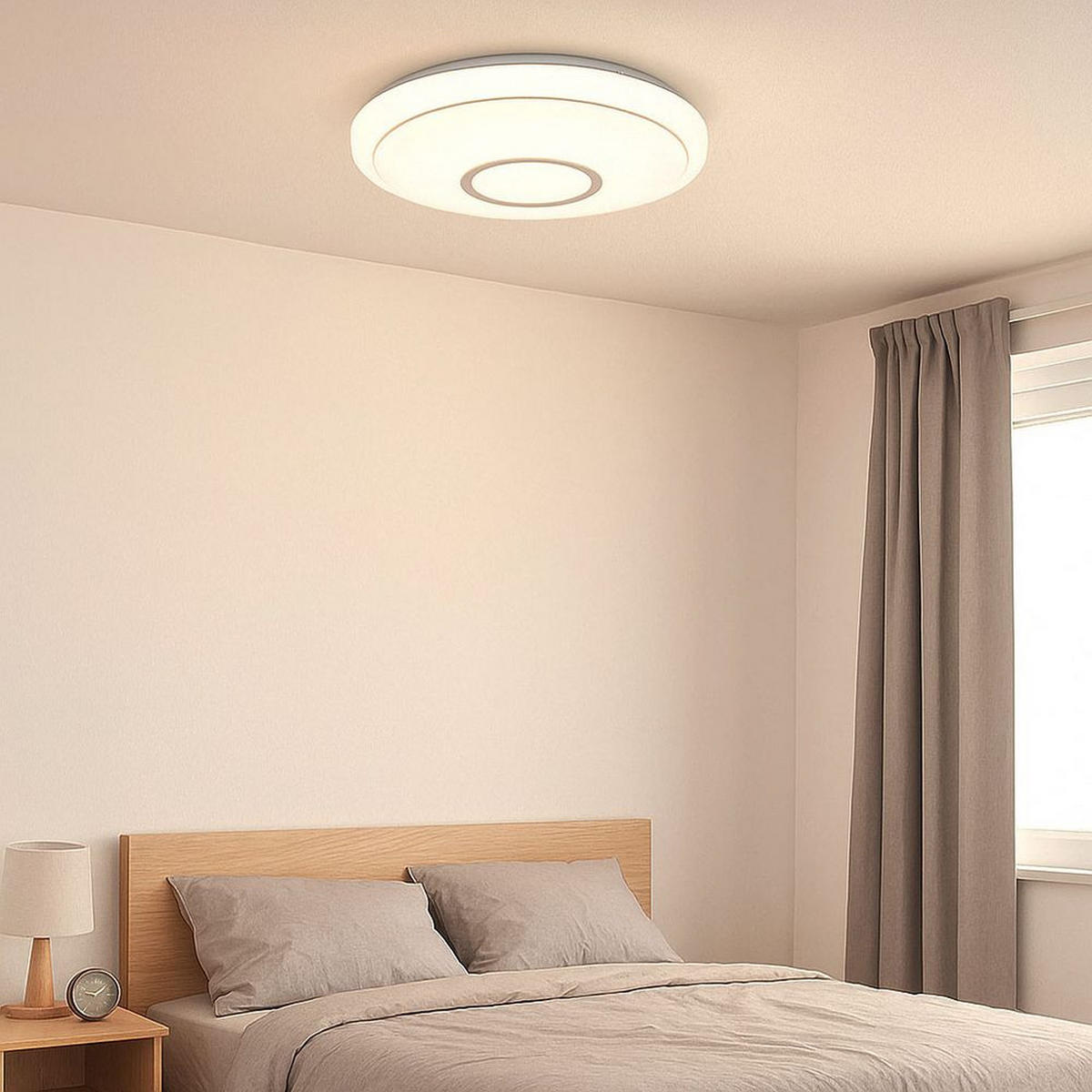 LED DECKENLEUCHTE Connor Weiß Kristalloptik - Weiß, Metall (40/40/6.5cm) - Globo Lighting