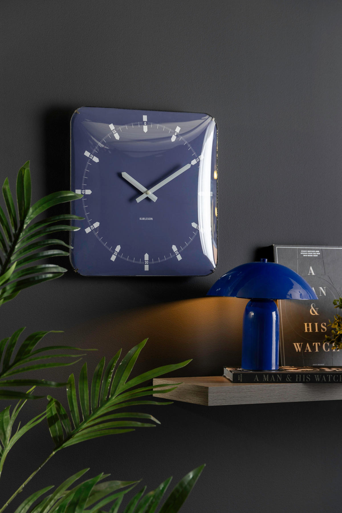 WANDUHR Sucinto Dome Blau 4.5/35/35 cm - Blau, Kunststoff (35/35/4.5cm) - Karlsson