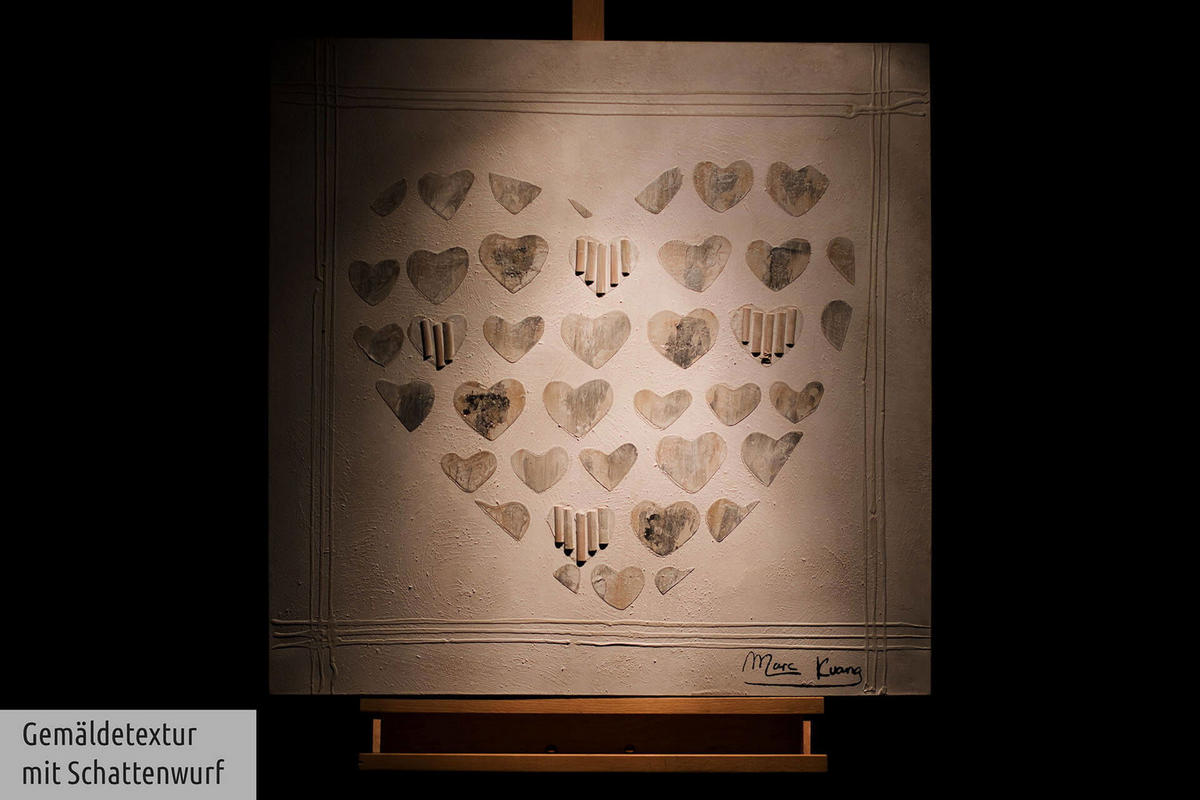 ACRYLBILD HANDGEMALT 80/80 cm - Grau, Holz/Textil (1.78/80cm) - KUNSTLOFT