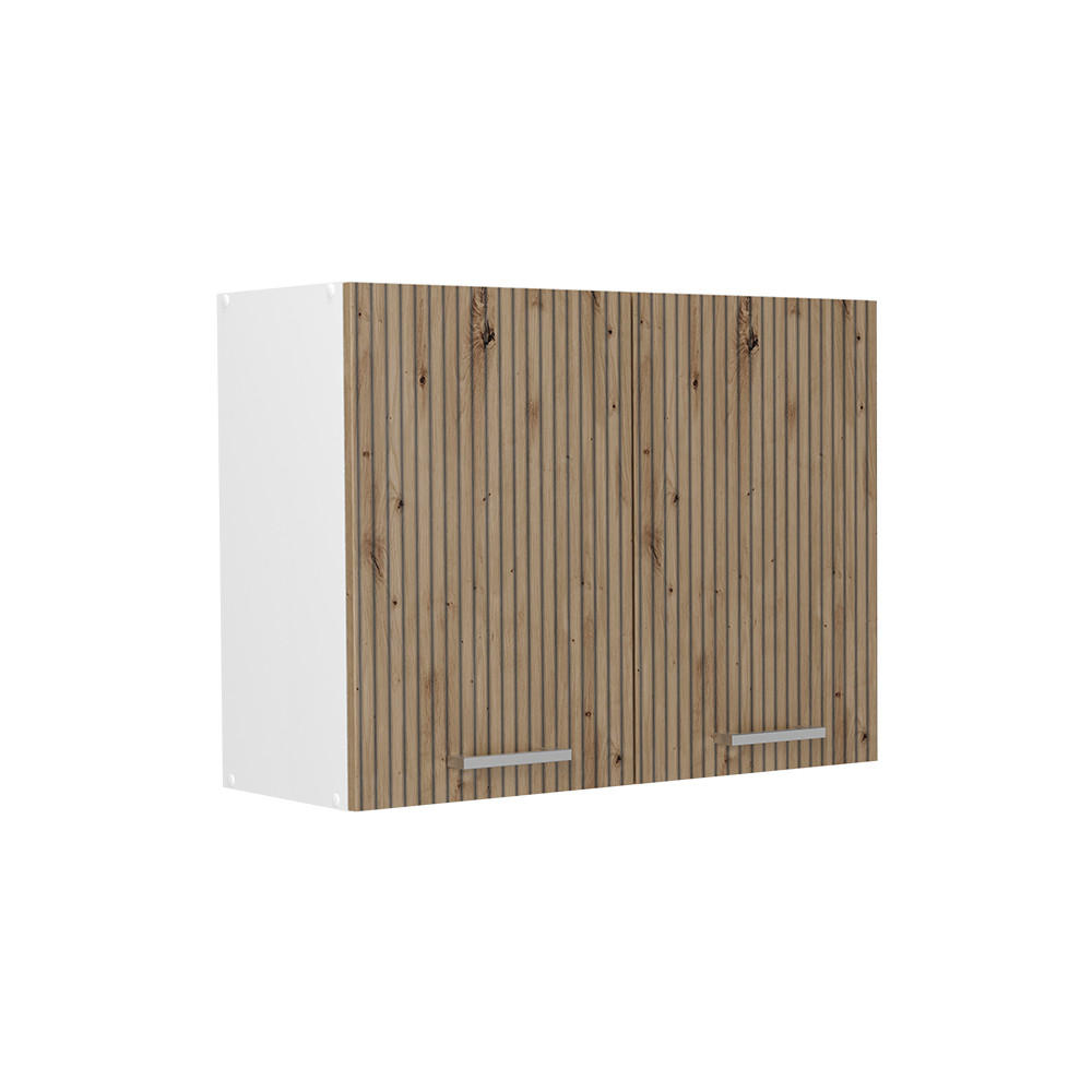KÜCHENGLASSCHRANK R-Line, Artisan-Eiche/Weiß, 80 cm - Weiß/Eiche Artisan, Holzwerkstoff (80/310/31cm) - Vicco