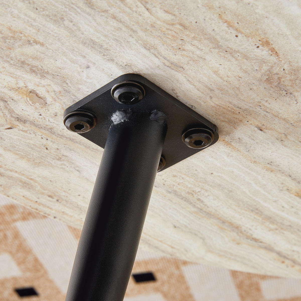 COUCHTISCH 70/70/35,5 cm Schwarz Holzoptik aus Holzwerkstoff mit Metallbeinen und verstellbaren Füßen - Schwarz, Holzwerkstoff (70/70/35.5cm) - OKWISH