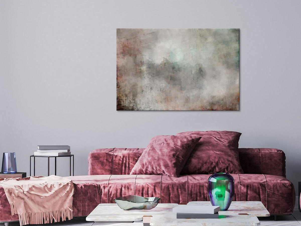KUNSTDRUCK Grau 90/60 cm - Braun/Grau, Textil (90/60cm) - KUNSTLOFT