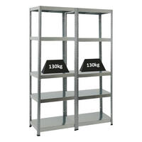 SCHWERLASTREGAL Steel Eagle 2er-Set mit 2x 180x60x40 cm Fachlast 130 kg Verzinkt - Silberfarben, Metall (120/180/40cm) - PROREGAL