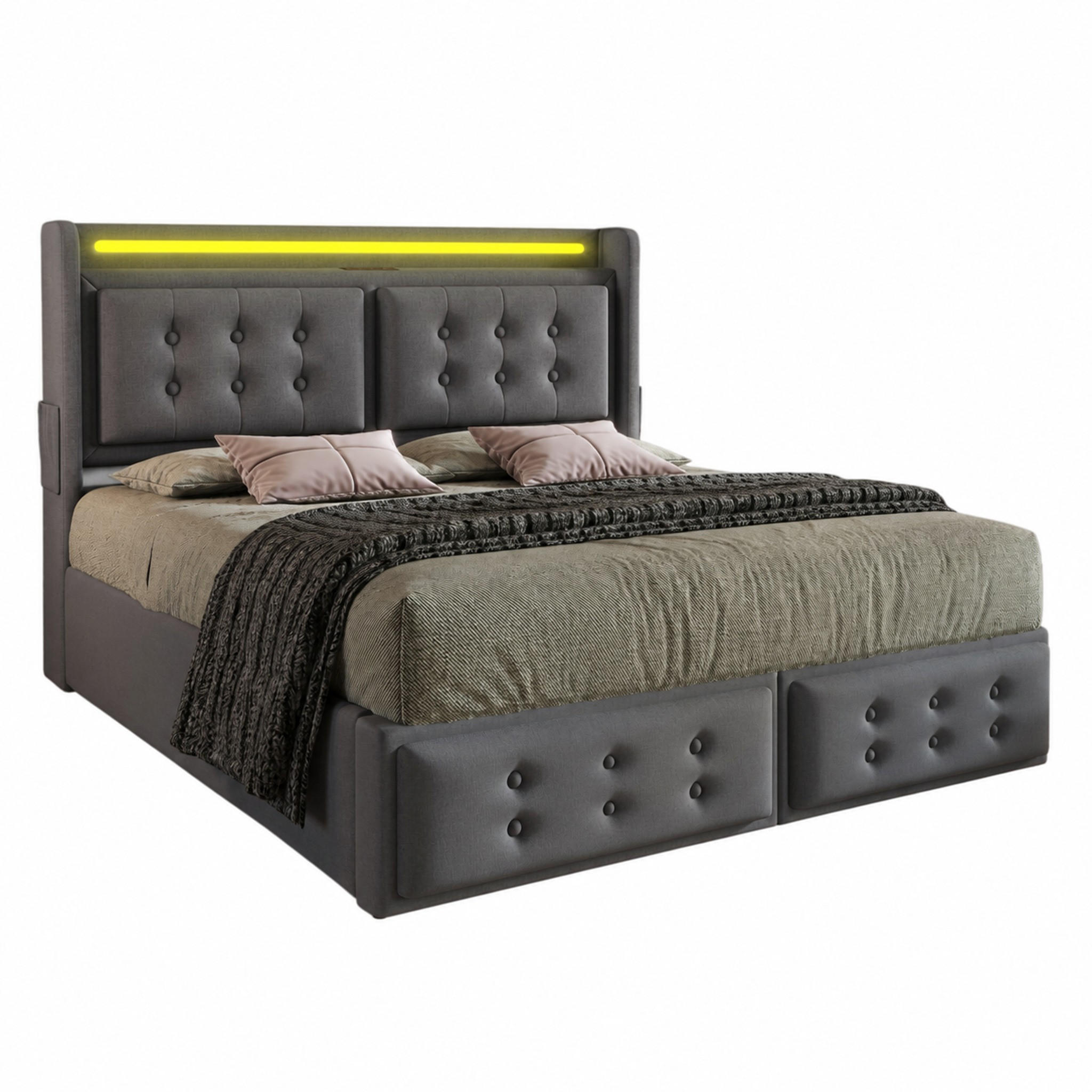 Meubliv Bett Grau 160x200 cm