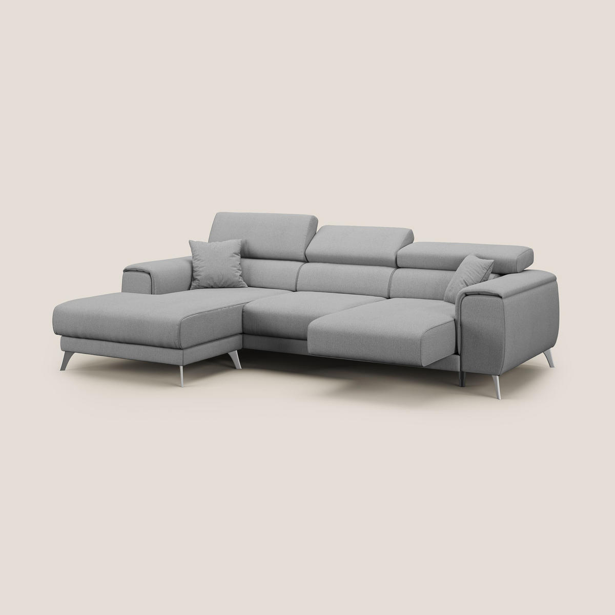 ECKSOFA LINKS Fusion - Grau, Textil (260/102cm) - Divani.store