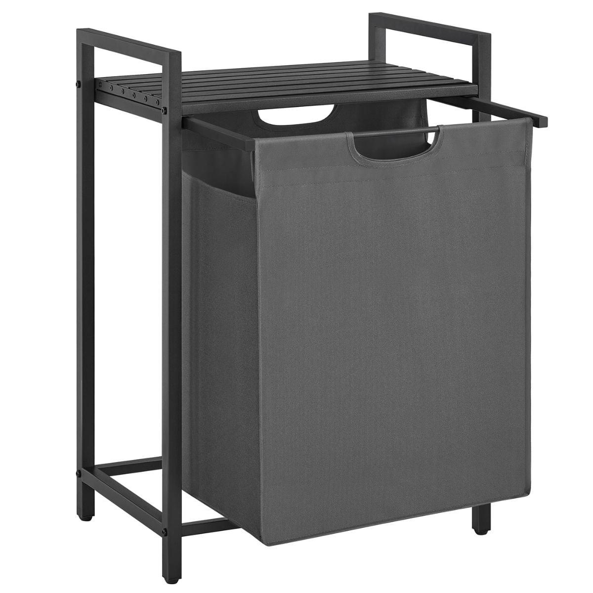 WÄSCHEKORB 1 Schublade - L50 cm - Anthrazit, Holzwerkstoff (33/76/50cm) - Calicosy