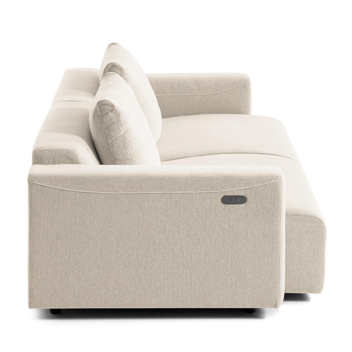3-SITZER SOFA - Webstoff - Beige, Textil (233/83/100cm) - home24