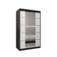 SCHWEBETÜRENSCHRANK 200/120/62 2-türig - Silberfarben/Schwarz, Holz/Kunststoff (120/200/62cm) - Abiks Möbel
