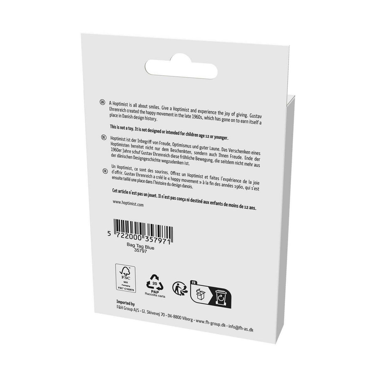 TASCHENANHÄNGER Bag tag blau 10,5 x 8 cm - Blau, Kunststoff (8/1/10.5cm) - Hoptimist