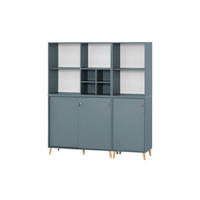 AKTENREGAL Jaguar 2er Set 2 AKTENSCHRANK & REGALKREUZ Breite 51-100 cm Blau - Blau, Holz (151/168.7/41cm) - PROREGAL
