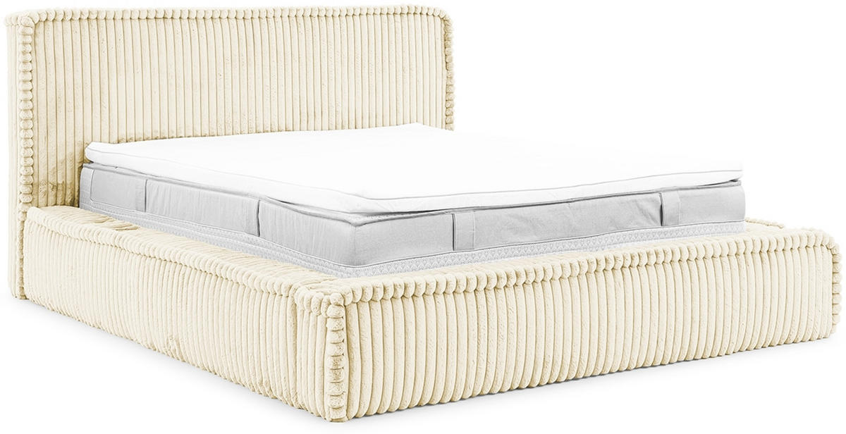 POLSTERBETT MESUT - Creme, Textil (120/200cm) - Meblini