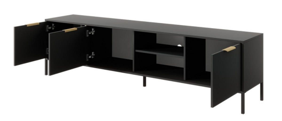 TV-LOWBOARD Anthrazit LARYSA F - Graphitfarben, Holzwerkstoff (202.9/53.4/39.5cm) - Sepro Meble