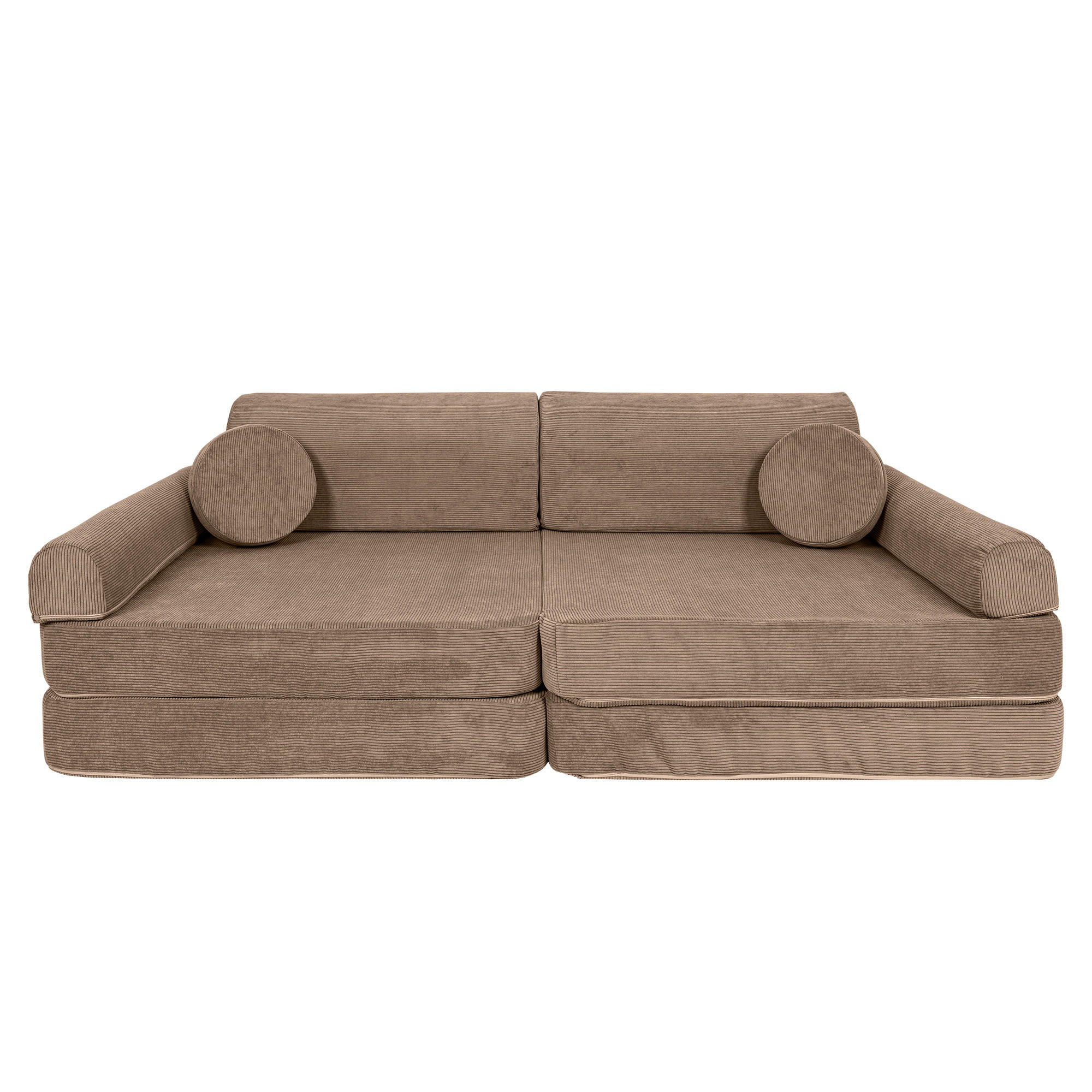 KINDERSOFA, Slimcord, Braun - Hellbraun, Textil (160/24/80cm) - MeowBaby