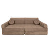 KINDERSOFA, Slimcord, Braun - Hellbraun, Textil (160/24/80cm) - MeowBaby