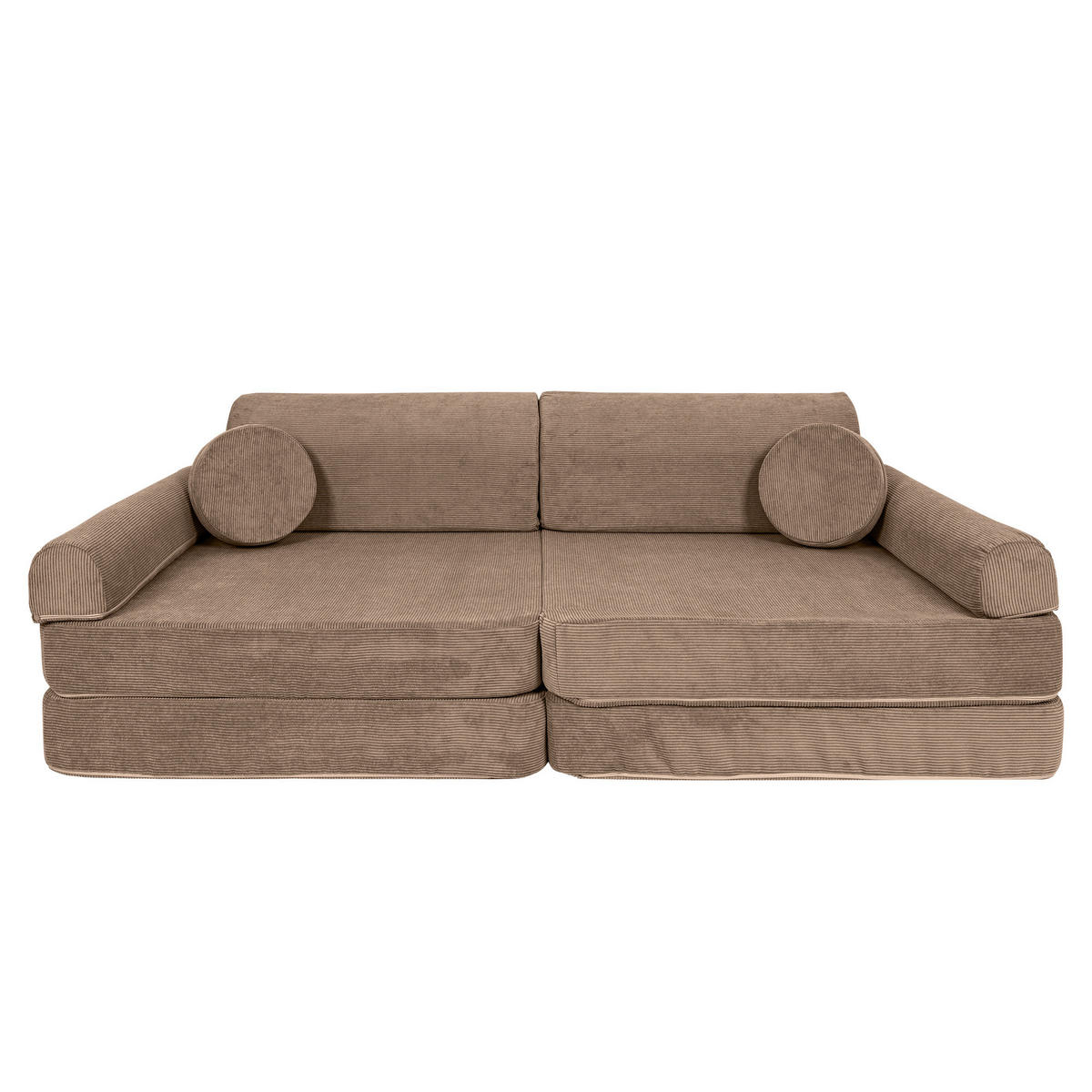KINDERSOFA, Slimcord, Braun - Hellbraun, Textil (160/24/80cm) - MeowBaby