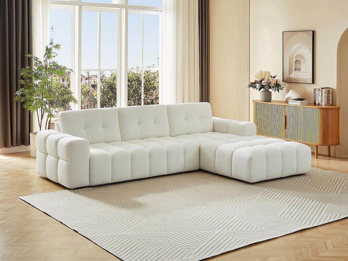 SOFA - 5 Personen - stoff - weiß Sopelana - Weiß, Textil (278/78/190cm) - Vente-Unique