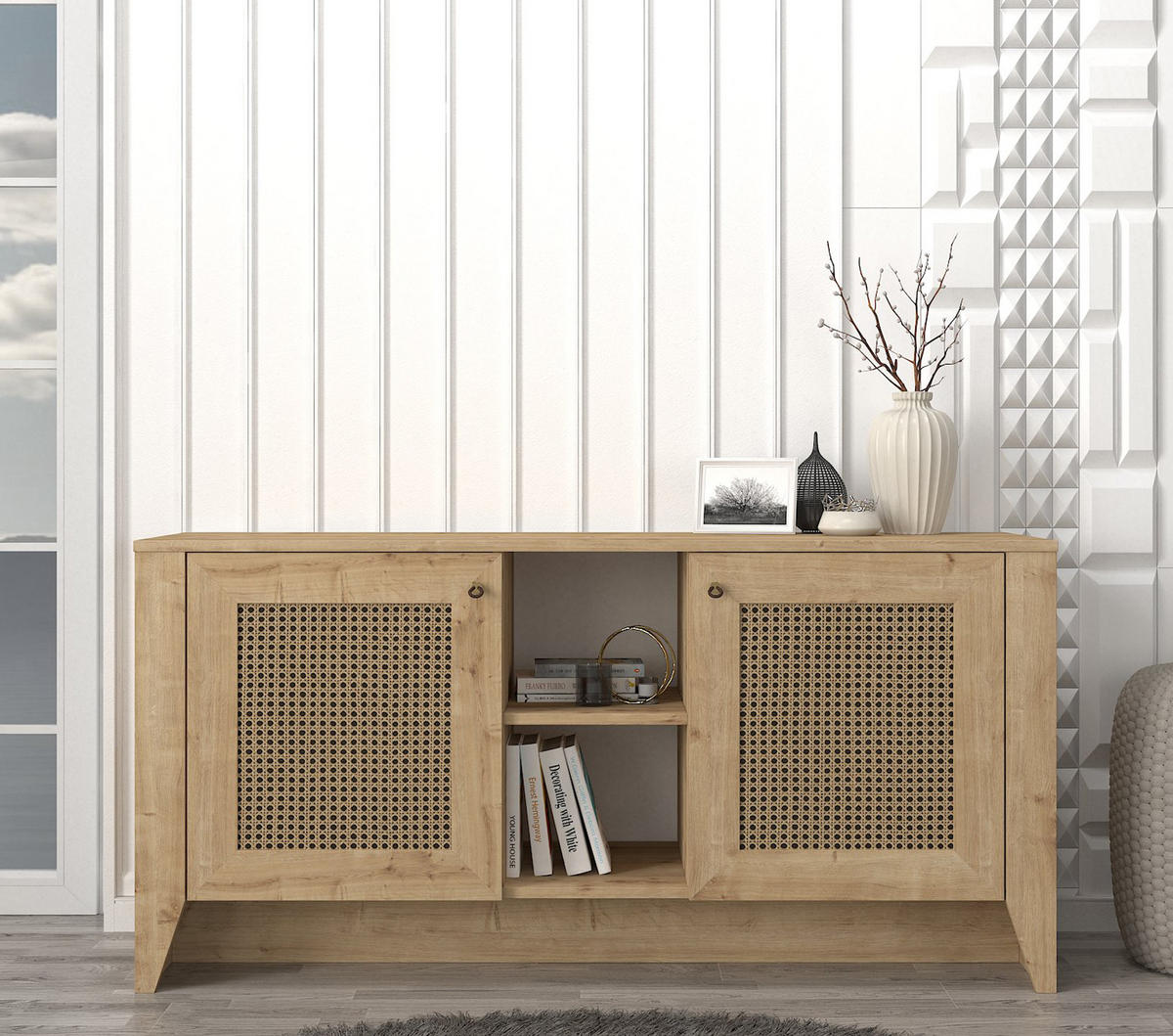 SIDEBOARD Madura Beige Saphir Hazeran - Beige, Holz/Holzwerkstoff (150/74/45cm) - moebel17