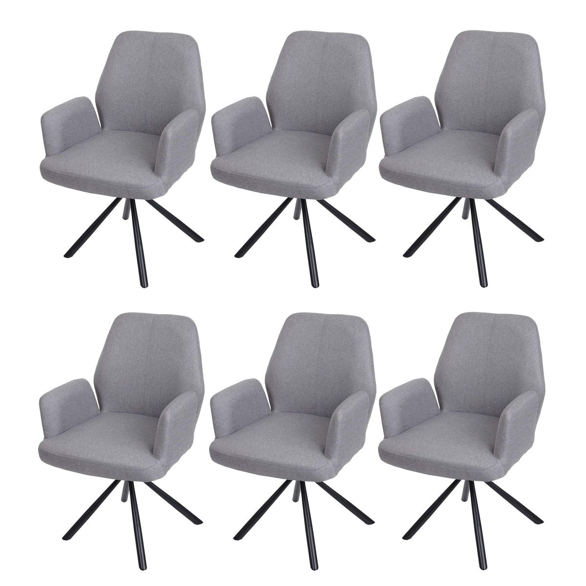 ESSZIMMERSTUHL Hellgrau 6er-Set - Hellgrau, Textil (60/86/66cm) - MCW