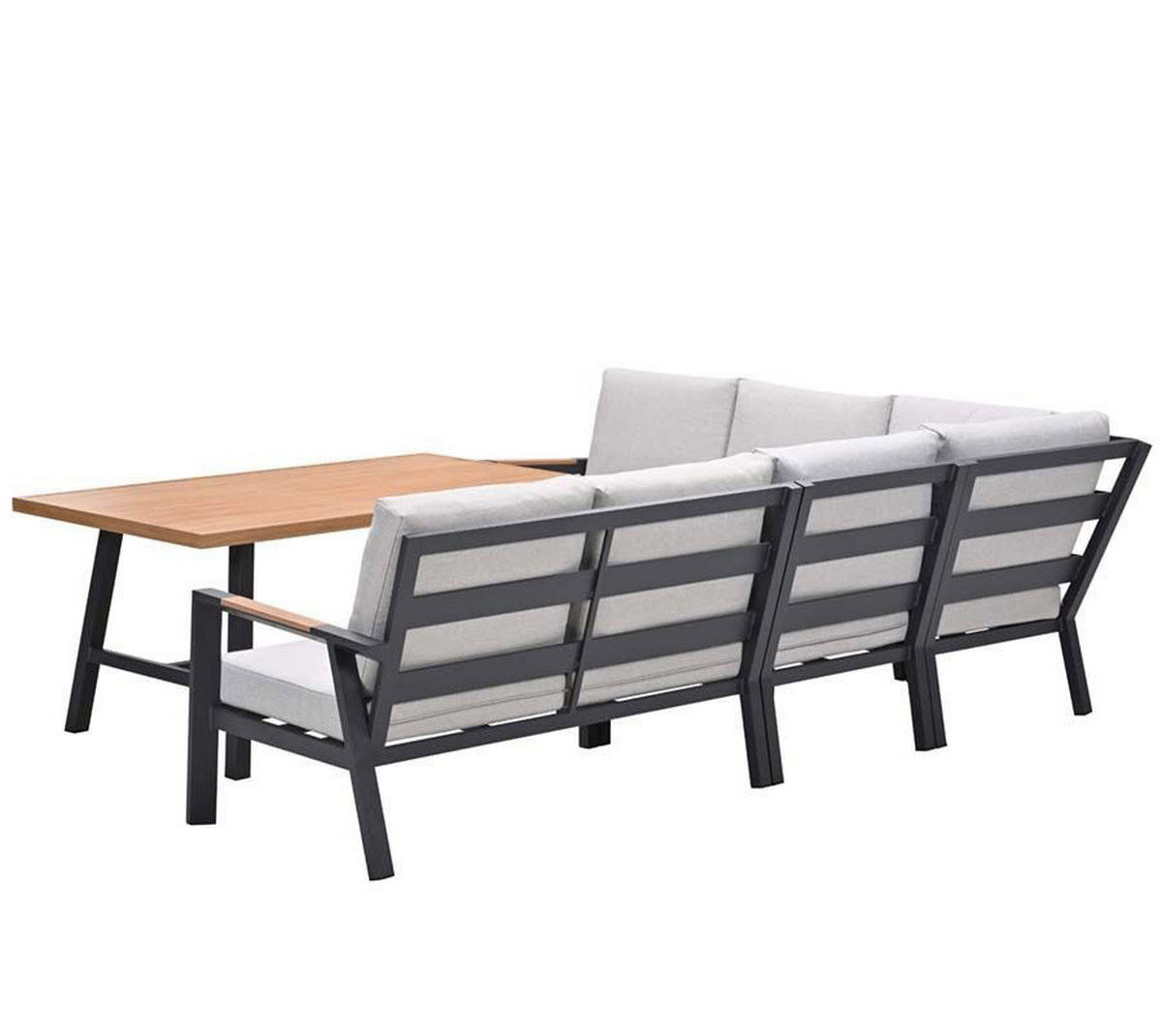 GARTENLOUNGESET Elati 5-teilig, Premium Dining Ecklounge Set, Gartenmöbelset - Anthrazit, Metall - GARDEN IMPRESSIONS