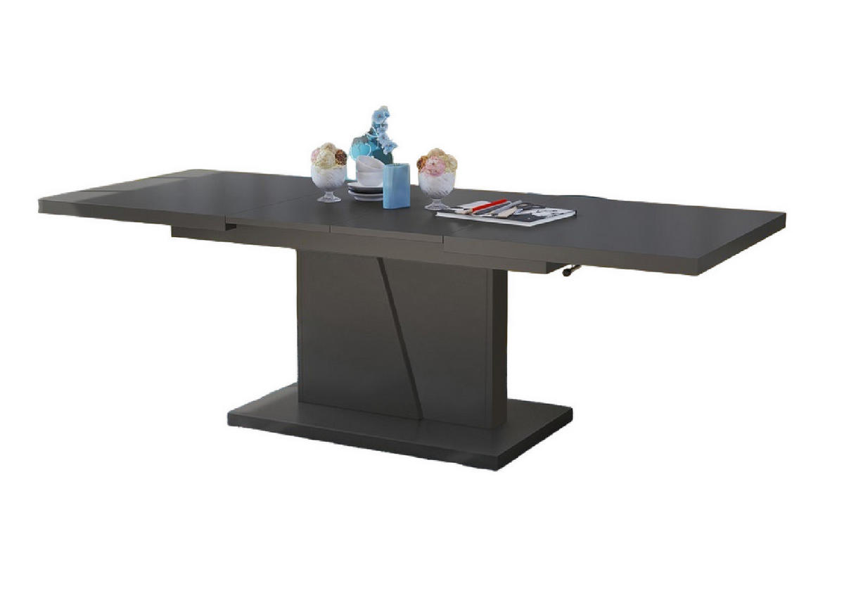 COUCHTISCH rechteckig Anthrazit matt ausziehbar höhenverstellbar - Anthrazit, Holzwerkstoff (70/120/60cm) - designimpex