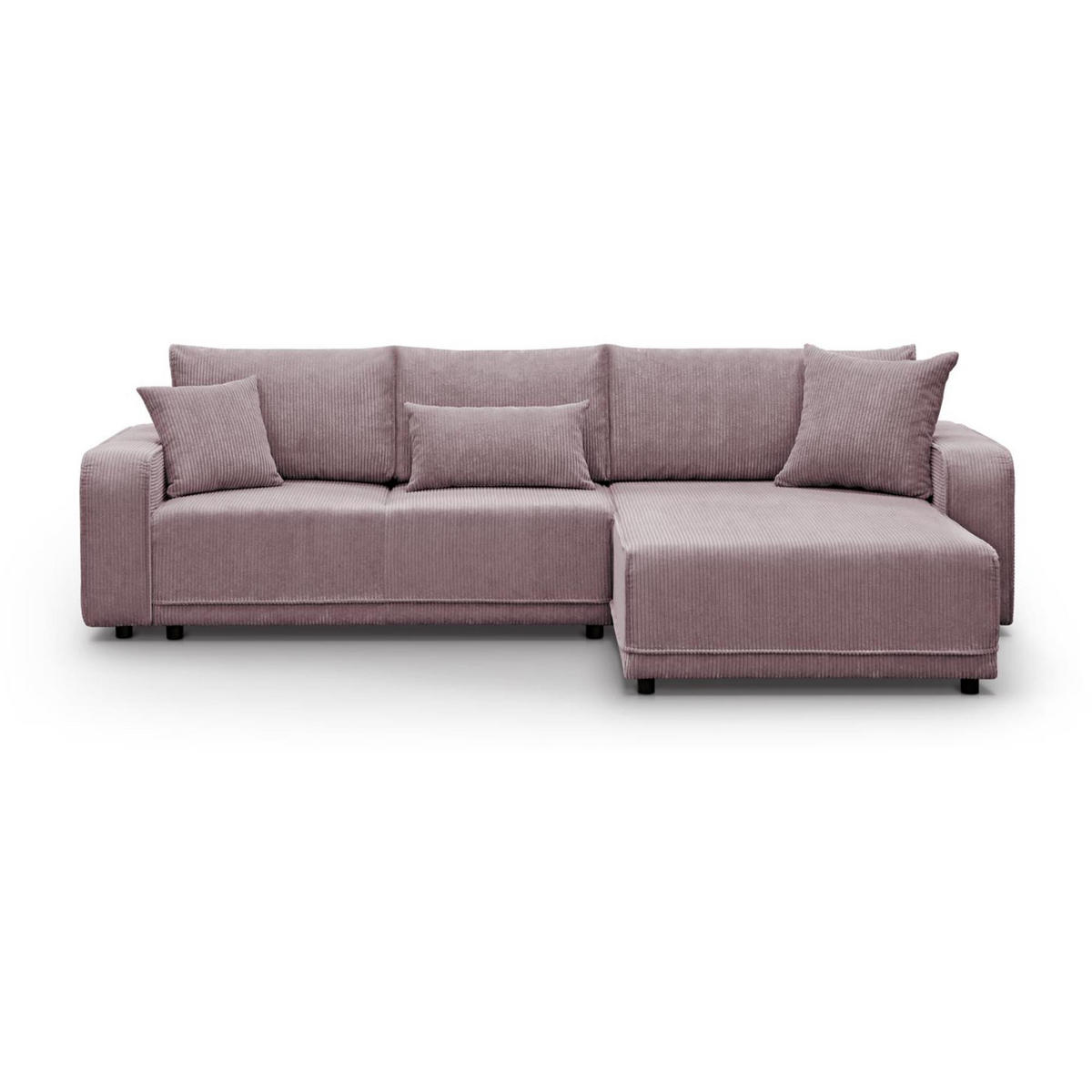 ECKSCHLAFSOFA Primo L rosa - Schwarz/Rosa, Textil (290/185cm) - Beautysofa