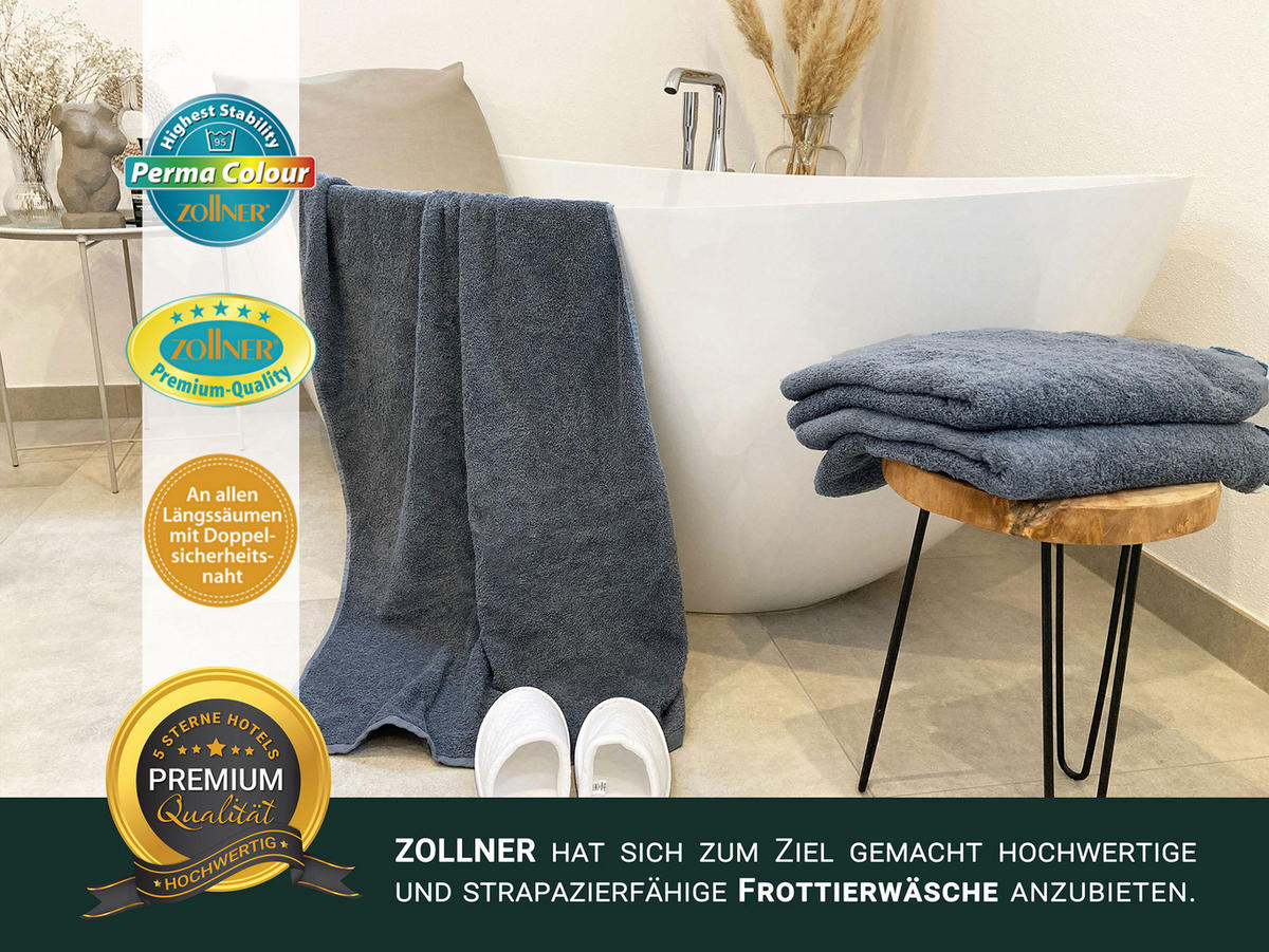 DUSCHTÜCHER, 3er-Set, 70x140 cm, 100% Baumwolle, Grau - Grau, Textil (70/140cm) - Zollner