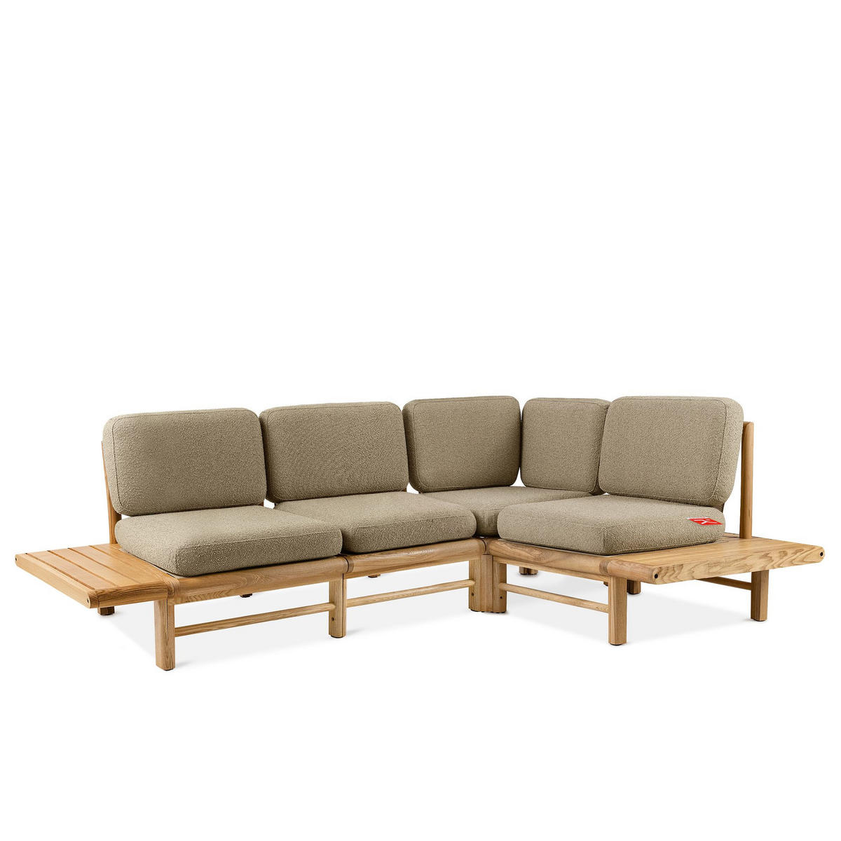 LOUNGESOFA ATREDA rechts - Beige, Holz/Textil (245/74/175cm) - KONSIMO®